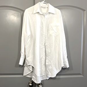 White swimsuit, cover-up